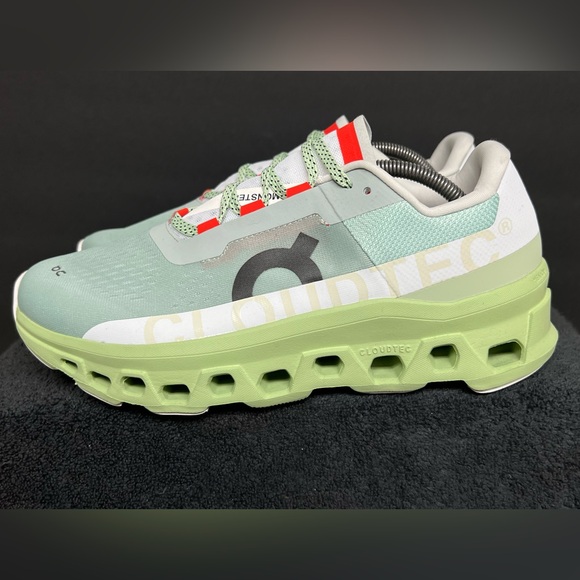 On Cloud Cloudmonster Men’s 11 Glacier Grey Meadow Green Rubbing Shoes WORN ONCE - Picture 1 of 11